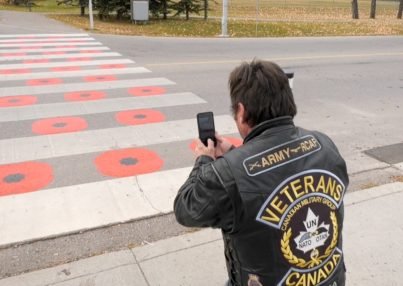 chestermere-poppy-crosswalk Canadian veteran